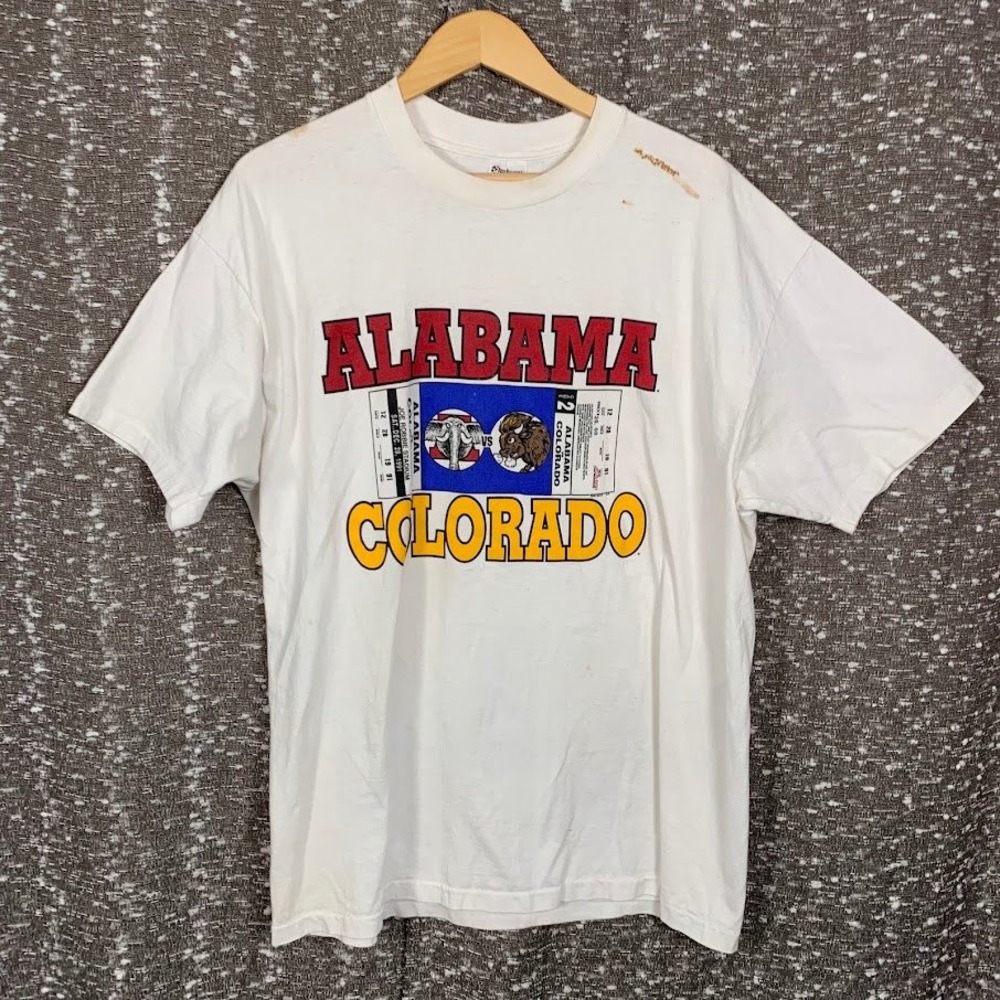 VTG 1991 Blockbuster Bowl Alabama vs Colorado T-Shirt Stedman XL Single Stitch